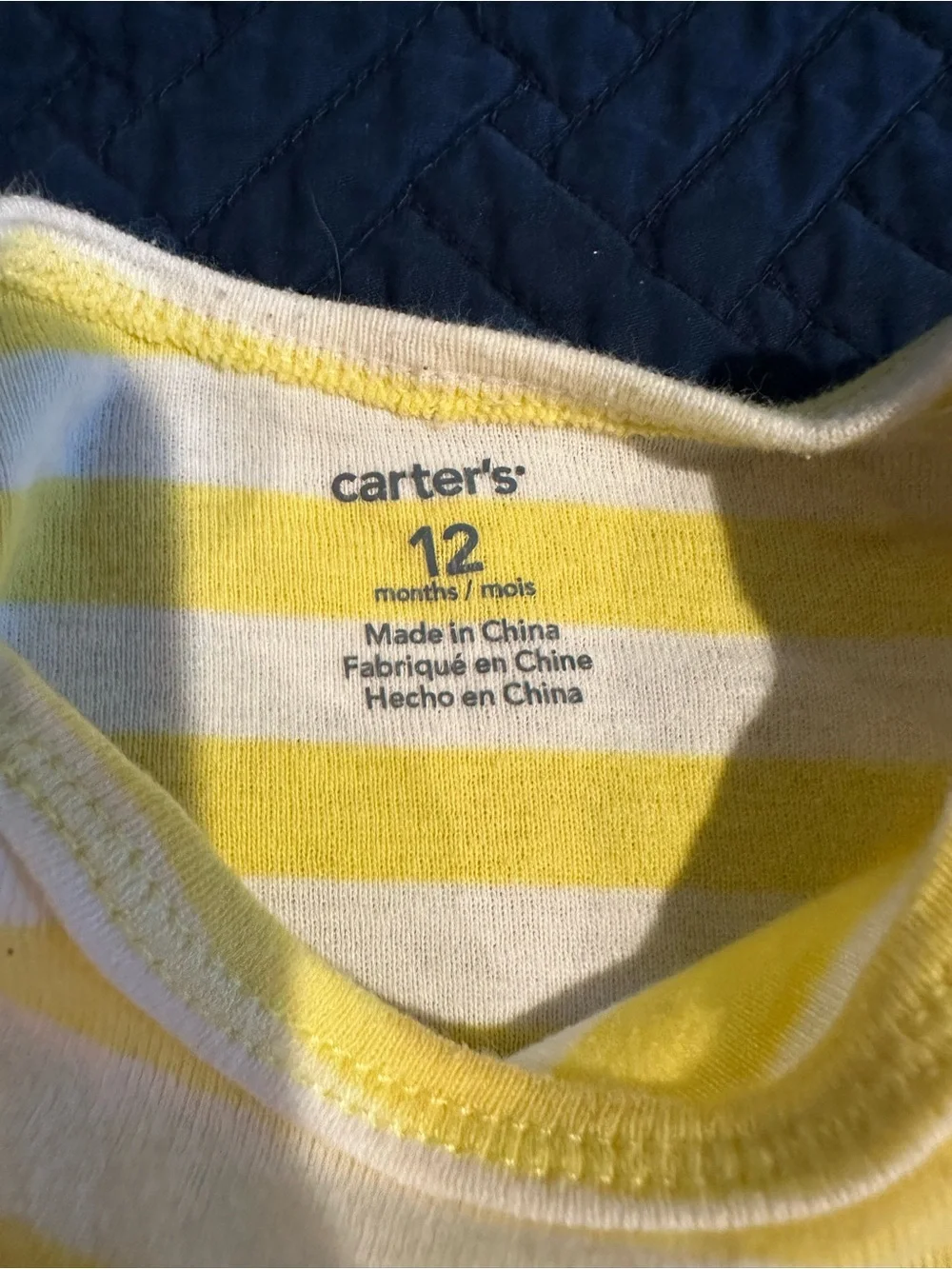 Carter's Yellow Stripe Short-Sleeve Baby One-Piece Bodysuit size 12 Months